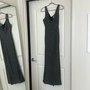 Princess Polly black dress with white polkadots